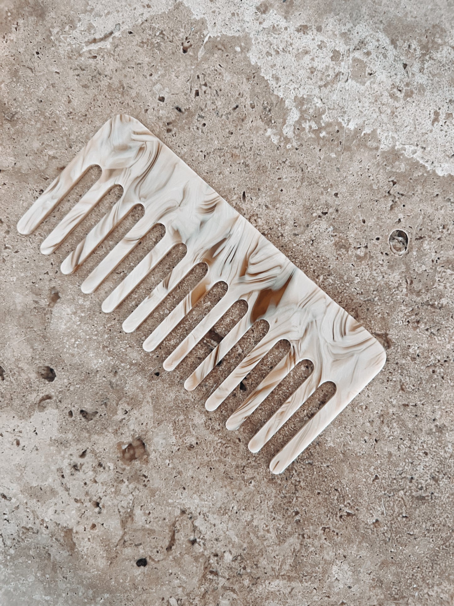 Hair Comb - Caramel Marble