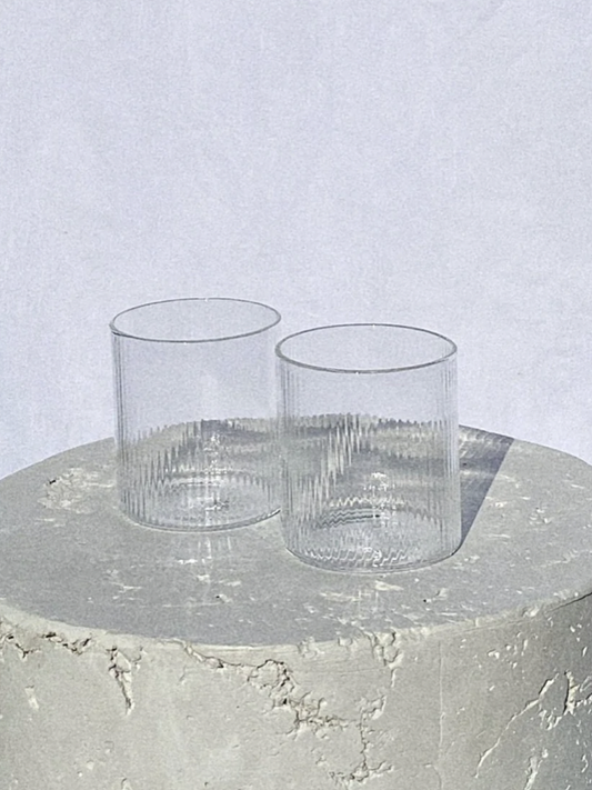 Ribbed Short Glass